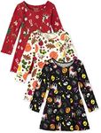 The Children's Place Baby 3 Pack and Toddler Girls Long Sleeve Fashion Skater Dresses 3-Pack, Halloween/Thanksgiving/Christmas 3-Pack, 4 Years