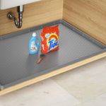 REDMART Waterproof Under Sink Mat -34” x 22” Cabinet Liner for Kitchen & Bathroom, Shelf Protector Silicone Under Sink Tray, Kitchen Cabinet Organizers and Storage Sink Drip Tray