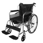 DIALDRCARE Foldable Self-propelled Elderly wheel chairs for old people (wheelchair with commode, Self-Propelled Wheelchairs-3, 14-23-WC05-SD-TSEAT-1F-WCVR-BLACK)