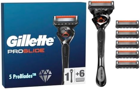 Gillette ProGlide Rasoir Pour Homme, 1 Manche De Rasoir - 6 Recharges De Lames, Conçu Pour Un Rasage De Près, Avec Lubrastrip