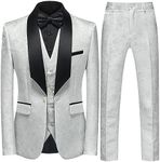 UNINUKOO Mens Slim Fit Suit 3 Piece