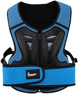 StarknightMT Kids Motorcycle Chest Protector Dirt Bike Youth Riding Spine Back Armor Protection for Motocross Cycling Skateboard,Skiing,Skating,Off-Road（Blue）