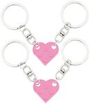 TTYY Friendship Gifts Best Friend Keychain Couples Keychain BFF Heart Key Ring Set Birthday Gifts for Kids Men Women 4 color, Pink Blocks 2, Large