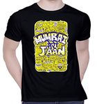 CreativiT Graphic Printed T-Shirt for Unisex Mumbai Meri Jaan Tshirt | Casual Half Sleeve Round Neck T-Shirt | 100% Cotton | D00064-31_Black_XXX-Large