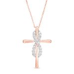 SEOLFOR 925 Sterling Silver Cross Infinity Rose Gold Rhodium Plated Necklace | Gift for Girls and Women | Female Friend | Girl friend | With Authenticity Certificate & 925 Stamp | Special