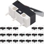 DAOKAI 20PCS Micro Limit Switch NO+NC Hinge straight Lever 3PIN 125V 1A Mouse Micro Touch Button Momentary Switch Black