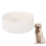 Dog Bowls for Large Dogs - Ceramic Dog Feeding Bowl - Heavy Weighted Dog Food Bowl Anti Tip Over - Deep Dog Water Bowl Spill Proof - Extra Wide Big Dog Dish - 60 oz - 7.6 Cups - 1800 ml - White