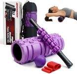 JOYENERGY 5 in 1 Foam Roller Set, Trigger Point Foam Roller Patented, Massage Roller Stick, Massage Ball, Stretching Strap for Deep Tissue Massager for Muscle Pilates Yoga Whole Body