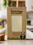 The Not-So-Soggy Company Bamboo Paper Straws [200 Pack] Natural Colour | 100% Biodegradable | Plastic, Chemical & Ink free