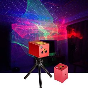 Sharelife Mini Portable RG Hypnotic Aurora Mixed Blue Star Projector Tripod USB Light Built-in 1200MA Rechargeable Battery for Home Party DJ Outdoor Stage Lighting Effect DP-AS100