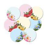 weRevel Floral Theme Note Stickers, 40 Pieces, 2 inc, Round, 4 Unique Designs