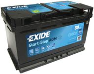 Exide EK800 Stop Start 12V 80Ah 800A TYPE 115 AGM VRLA Car Battery - No Spill - 3 Years Warranty (Please check size before buying)