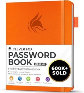 Clever Fox Password Book with tabs. Internet Address and Password Organizer Logbook with Alphabetical tabs. Large Size Password Keeper Journal Notebook for Computer & Website Logins (Orange)