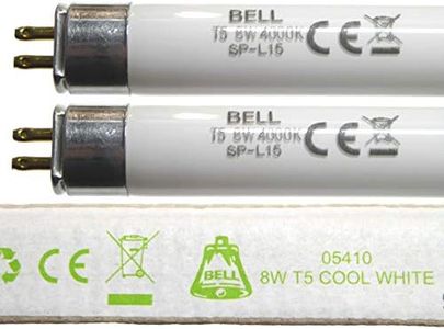 Bell Lighting 2 Pack 8w T5 300mm 12 Fluorescent Tubes Cool White 4000k G5 Cap for Emergency and Strip Lights 8 Watt 05410