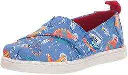 TOMS Girls Alpargata Loafer Flat, Ultramarine Blue Glow in The Dark Dinos in Space, 8 Little Kid