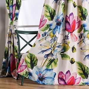 Taisier Home Stylish Living Elegant Abstract Colorful Curtains Printed,Colorful Blackout Curtain Print,Fashion Curtain 84 Inch Lenth for Bedroom(Floral Print Curtain 1 Piece Set)