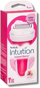 Schick - Intuition, Womens Razor Kit with 2 Refills, Island Berry, 4 Blade Razor, Skin Moisturising Soap, Lather and Shave, No Shave Gel Required, Acai Berry Extract