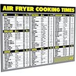 Air Fryer Cooking Times Chart Magnet - Extra Large Easy to Read Airfryer Magnetic Cheat Sheet - Healthy Air Fryer Cookbook Accessory Air Fryer Food Kitchen Conversion Air Fryer Oven Accessories (Grey)