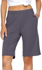 WiWi Soft Sleep Shorts for Women Pajama Bottoms Lounge Plus Size Lightweight Short Pants S-3X, Dark Grey, Small