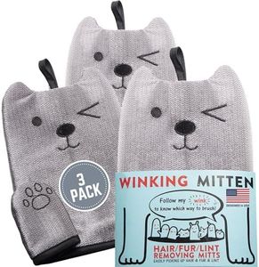 GPCA - Winking Mitten Pet Hair, Fur and Lint Remover for Car Seat, Clothes and Furniture, Reusable Cat and Dog Hair Remover, Patented Pet Supplies, Double-Sided and Self-Cleaning, 3 Pack