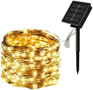 FOX & FERN Premium Imported Extra-Long Solar String Lights-Auto | Waterproof, Copper Wire | Fairy Lights with 8 Modes (Pack of 1) (Warm White) (200 LED)