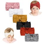 Makone Baby Nylon Headbands, Handmade Hair Accessories Hair Bows with Stretchy Nylon Headbands for 0-3 0-6 6-12 Months Infant Gifts