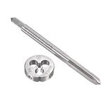 uxcell M4 x 0.5mm Metric Tap and Die Set, HSS Machine Thread Screw Tap with Alloy Tool Steel Round Threading Die