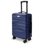 AVIO Wave Cabin Suitcase 55x40x20cm - Lightweight Double-Wheel Luggage Bag w/Combi Lock, 2 Internal Pockets, Telescopic Handle w/ 3 Heights - Durable ABS Hard Shell RyanAir, EasyJet, British Airways