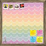 ArtzFolio Wavey | Bulletin Board Notice Pin Board | Vision Soft Board Combo with Thumb Push Pins & Sticky Notes | Antique Golden Frame | 16 x 16 inch (41 x 41 cms)