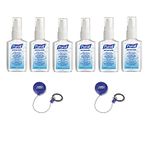 PURELL ADVANCED HAND SANITISER GEL 60mL X 6 Pack. Portable Pump Bottle, with 2 x PURELL PERSONAL Gear Retractable Clip. Kills 99.99% of most common germs. 70% alcohol formulation with moisturisers