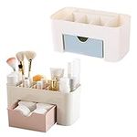 LIUCONGBD 2PCS Makeup Organiser with Drawer Bedroom Storage, Cosmetic Storage Box, Dressing Table Skincare Organiser for Perfume Lipstick Bathroom Dresser Desktop (21x11x10cm)