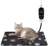 Rest-Eazzzy Pet Heating Pad Indoor, Dog Heating Pad Mat with Removable Cover, 5 Level Timer 5 Level Temperature, Electric Pet Warming Mat for Cat Dog Automatic Power-Off