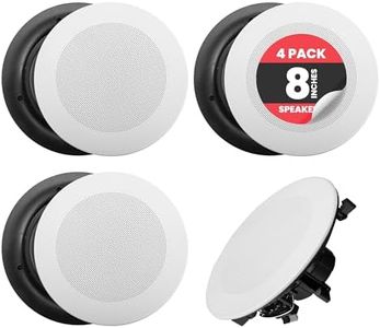 Pyle 8” 4 Bluetooth Flush Mount - In-wall In-ceiling 2-Way Speaker System Quick Connections Changeable Round/Square Grill Polypropylene Cone & Tweeter Stereo Sound 4 Ch Amplifier 250 Watt - PDICBT286