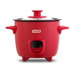 Dash DRCM200GBRD04 Mini Rice Cooker Steamer with Removable Nonstick Pot, Keep Warm Function and Recipe Guide -, 2 Cups, Great for Soups, Stews, Grains and Oatmeal -, Red