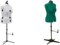 Dritz Twin-Fit Adjustable Tri-Pod Stand, Full Figure Dress Form, Silver Gray & Sew You Adjustable Dress Form, Medium, Opal Green