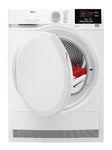 AEG 6000 Series ProSense Condenser T6DBG720N, 7Kg Tumble Dryer, Freestanding, Delay start option, Sensor dryer, Reverse Tumbling, 1400 RPM, 66 Decibels, 2800 W, White