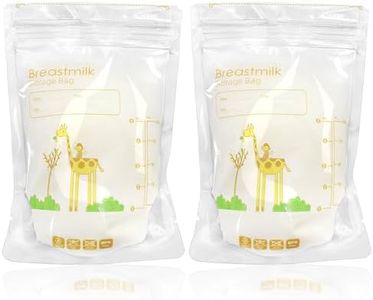 50Pcs Breast Milk Storage Bags,150ml BPA Free No-Leak Milk Storage Bags Quick Freeze and Thaw for Breastfeeding Giraffe Breast Milk Bags Self-Standing or Flat Pre-sterilised Storage Pouches