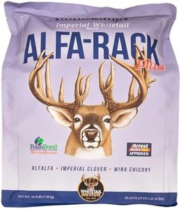 Whitetail Institute Alfa-Rack Plus Deer Food Plot Seed, Perennial Blend of Deep-Root Forages That Thrive on Hilltops and Hillsides, Highly Nutritious and Attractive to Deer, 3.75 lbs (.25 Acres)