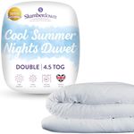 Slumberdown Cool Summer Nights Double Duvet - 4.5 Tog Lightweight Cooler Quilt for Night Sweats - Soft Touch Cover, Hypoallergenic, Machine Washable, UK Standard Size (200cm x 200cm)