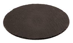 Paderno World Cuisine 41586-28 Round Natural Slate Tray, Black