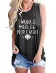 YourTops I Wanna Be Where The People aren't Tank Top for Women Funny Graphic Shirt (3-Dark Grey,Small,Small)