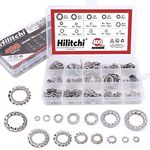 Hilitchi 400-Pcs 304 Stainless Steel External Internal Tooth Star Lock Washers Assortment Kit - Included: M2 M3 M4 M5 M6 M8 M10 M12