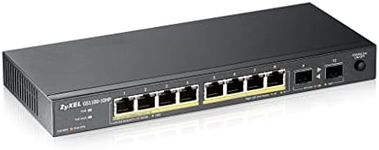 Zyxel 10-Port Gigabit Unmanged PoE+ Switch [8-Ports with 130 watt Budget] - Fanless Design, UK Plug [GS1100-10HP]