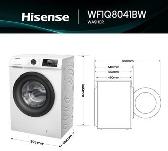 Hisense 8kg Front Load Washing Machine – White, Efficient Laundry