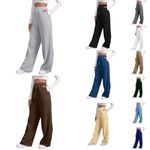 Women's Wide Leg Sweatpants Cozy Fleece Boyfriend Casual Jogger Pants Straight Leg Baggy Elastic High Waisted Sport Yoga Pants Plain Loose Tracksuit Bottoms Joggers UK Grey XL