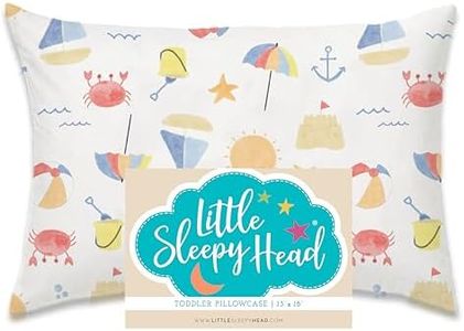 Little Sleepy Head Toddler Pillowcase, 100% Cotton & Hypoallergenic Pillow Case for Toddler Pillow, Snug Fit Envelope Pillowcase, 13x18 Pillowcase, Pilllow Sold Separately (Beach Days)