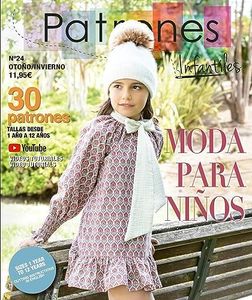 Revista Patrones Infantiles nº 24 Moda Otoño-Invierno. Patrones de costura infantil. 30 modelos de patrones niña, niño. Tallas 1 a 12 años, con tutoriales paso a paso en vídeo (Youtube).