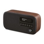 VQ Dexter portable DAB/DAB+, Digital & FM Radio with Stereo Speakers. Mains Powered & Battery Operated with LCD Display. Digital Tick Approved | Designer Auto Scan Digital Radio with 60 Presets-Walnut