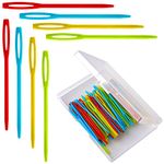 SAVITA Plastic 100pcs Large-Eye Sewing Needles, Multicolor, for Knitting, Weaving, Cross-stitching, DIY Crafts & Kids Learning