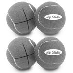 Top Glides Precut Walker Tennis Ball Glides - Gray - 2 Pairs